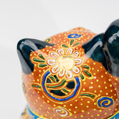 Kutani Cha-Mori Lucky Cat, 21 cm