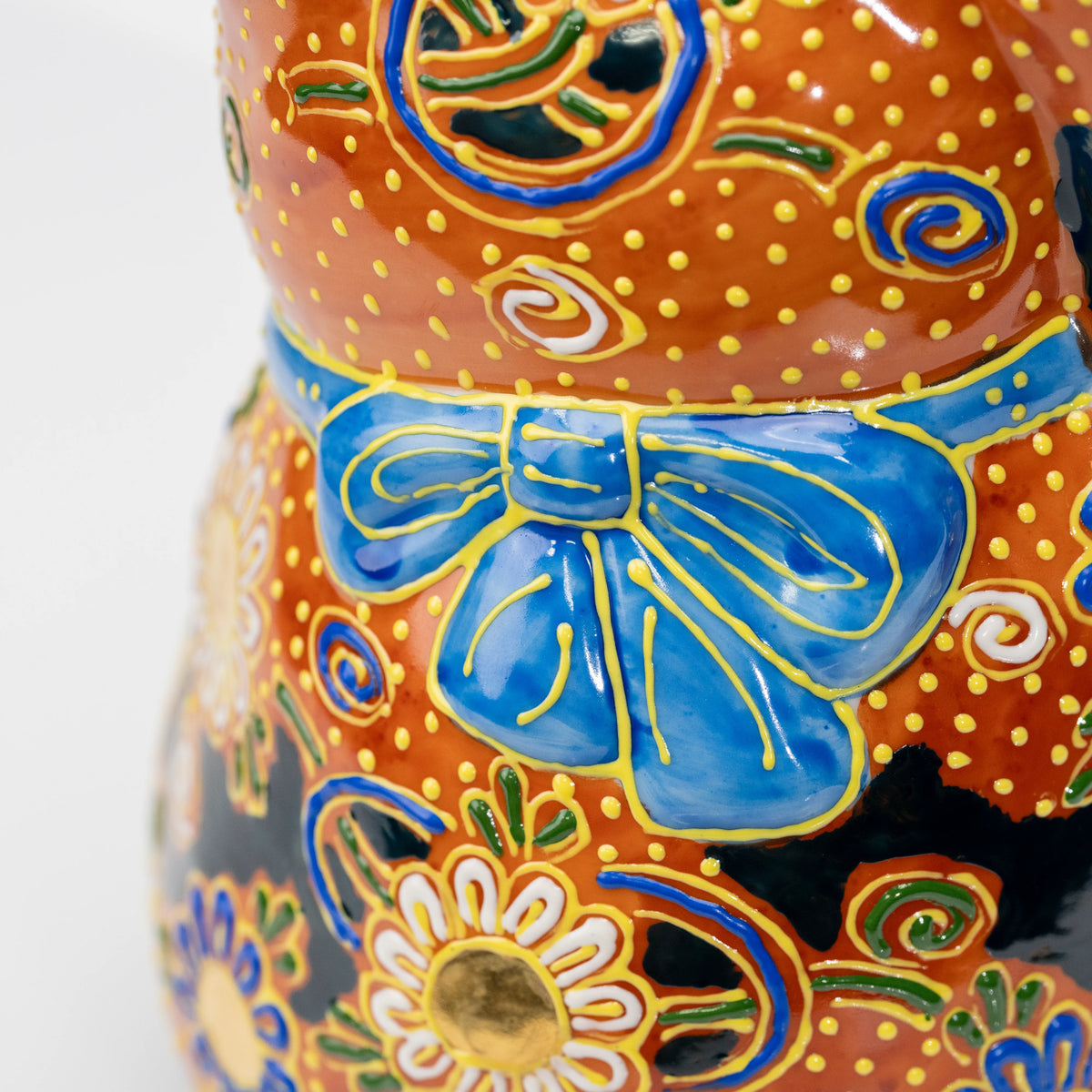 Kutani Cha-Mori Lucky Cat, 21 cm