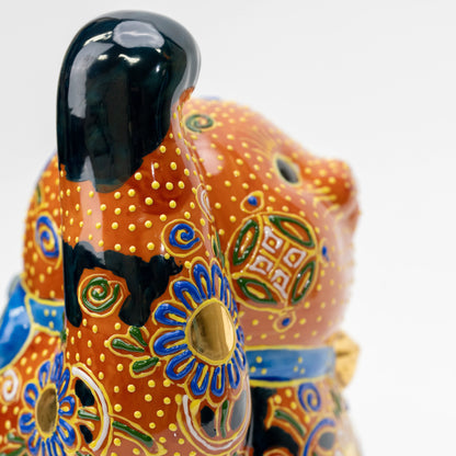 Kutani Cha-Mori Lucky Cat, 21 cm