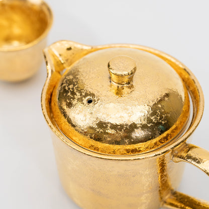 Service à thé Arita doré, théière et 2 tasses