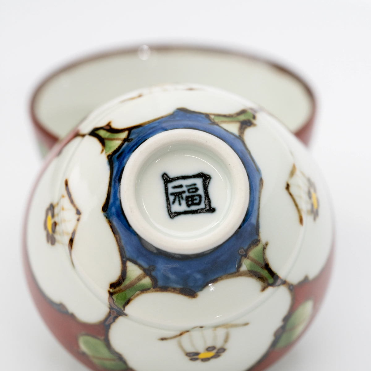 Japanese Camellia Tea Set | Hand-Painted Kyusu & Two Porcelain Cups