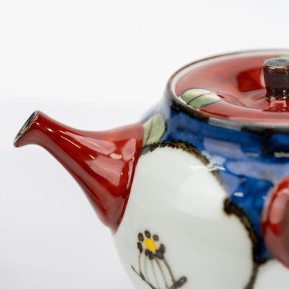 Japanese Camellia Tea Set | Hand-Painted Kyusu & Two Porcelain Cups