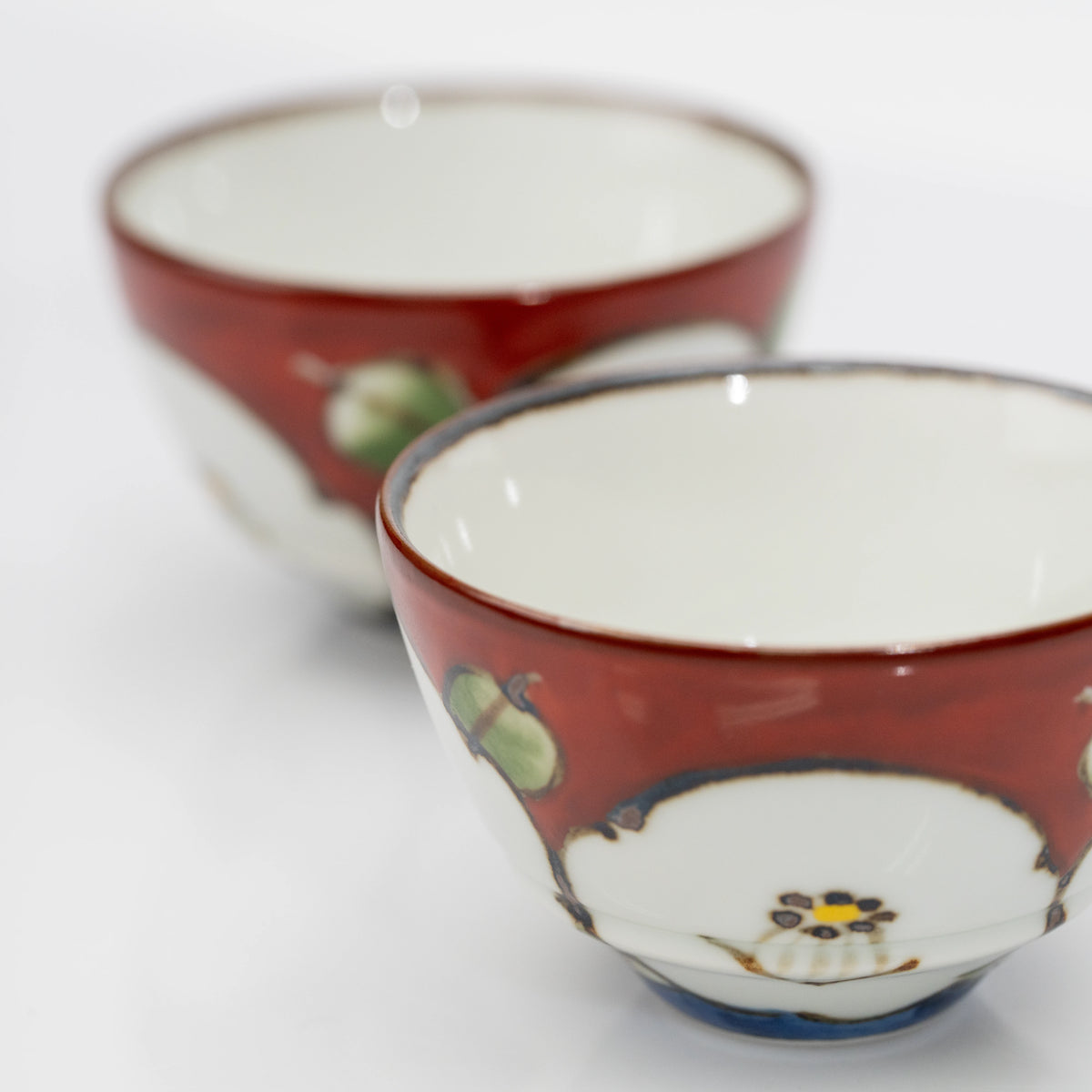 Japanese Camellia Tea Set | Hand-Painted Kyusu & Two Porcelain Cups