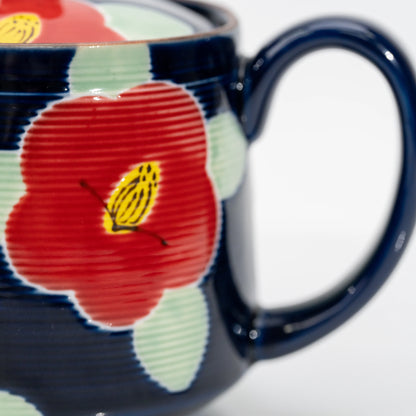 Arita Camellia Tea Set in Deep Blue | Teapot & 2 Cups