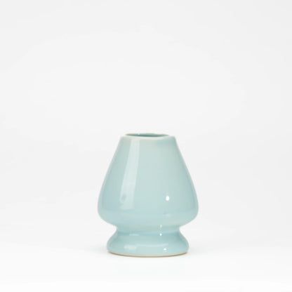 Pale blue cat whisk holder, reverse view.