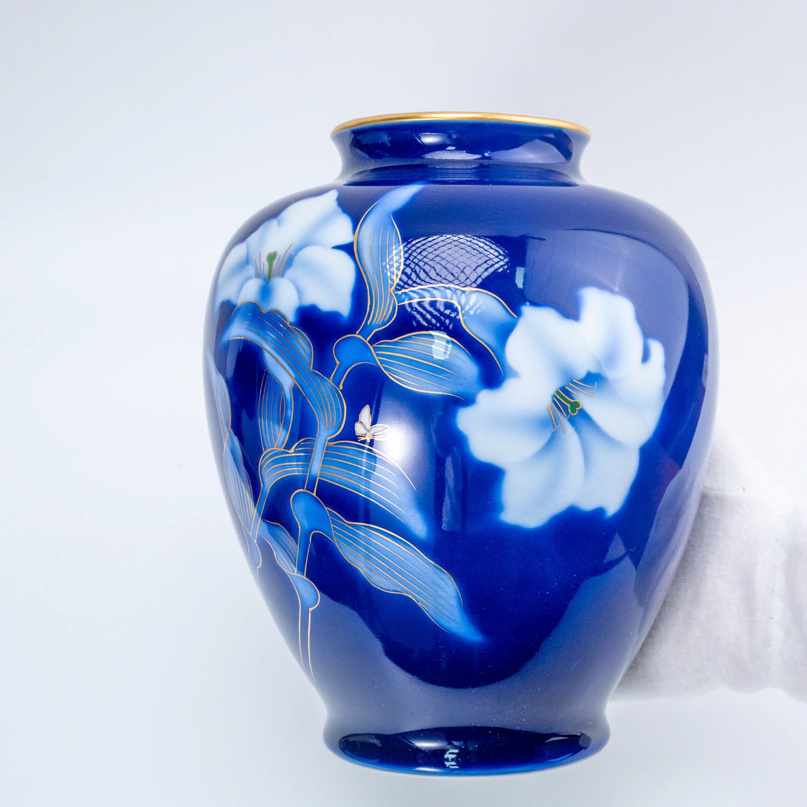 Vintage Fukagawa Seiji Ruri Cobalt Vase · Arita Porcelain Kabin