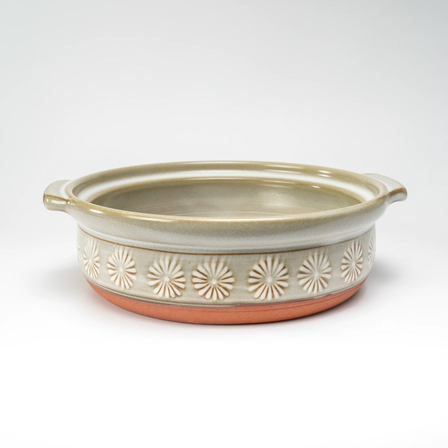 Ginpo Hana-Mishima Donabe — IH-Compatible Japanese Banko Clay Hot Pot, 7-gō (1–2 People)