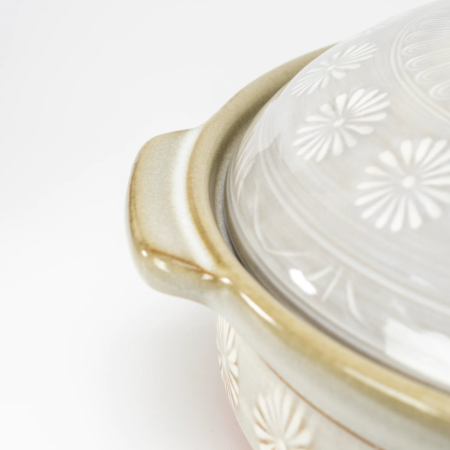 Ginpo Hana-Mishima Donabe — IH-Compatible Japanese Banko Clay Hot Pot, 7-gō (1–2 People)