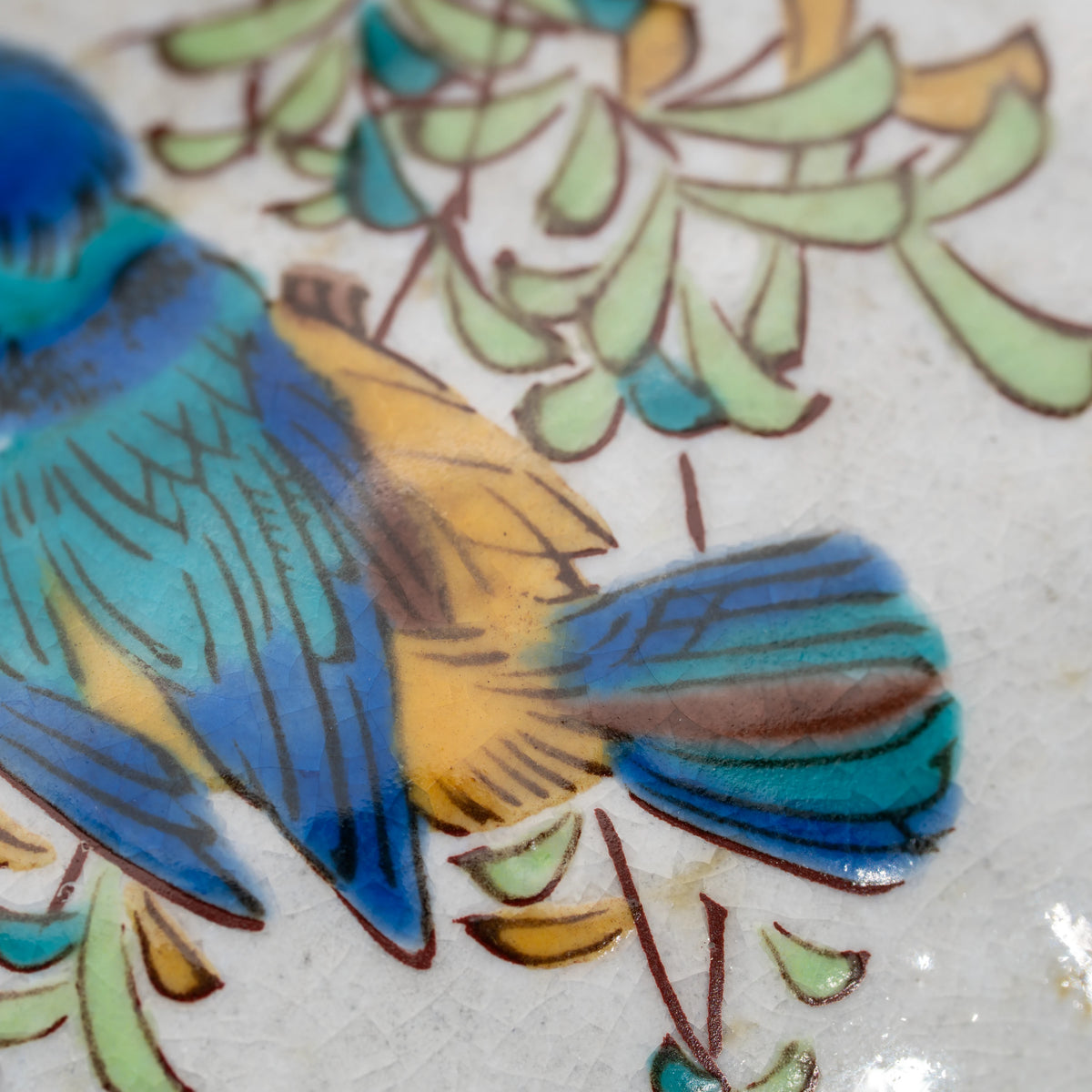 Kingfisher mug, blue kingfisher decoration.