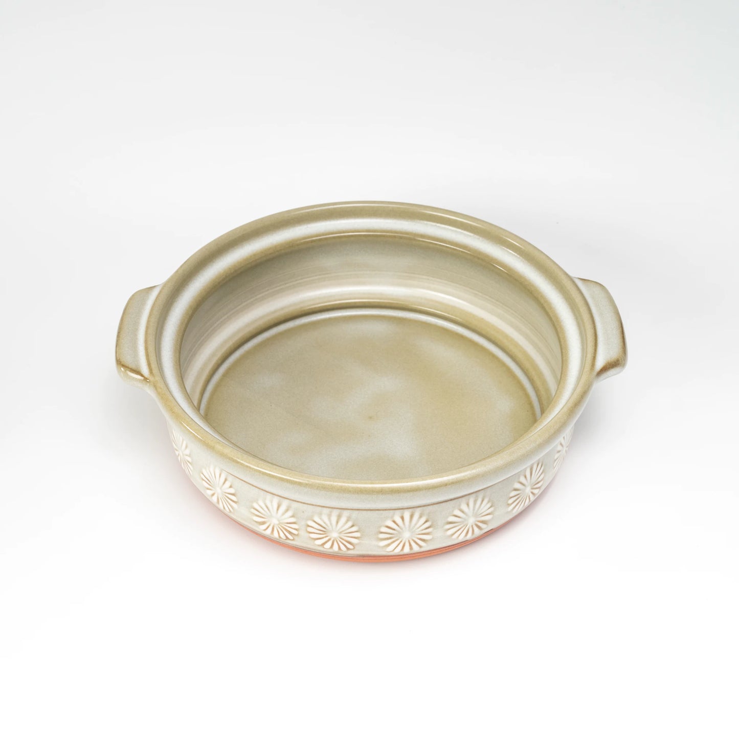 Ginpo Hana-Mishima Donabe — IH-Compatible Japanese Banko Clay Hot Pot, 7-gō (1–2 People)
