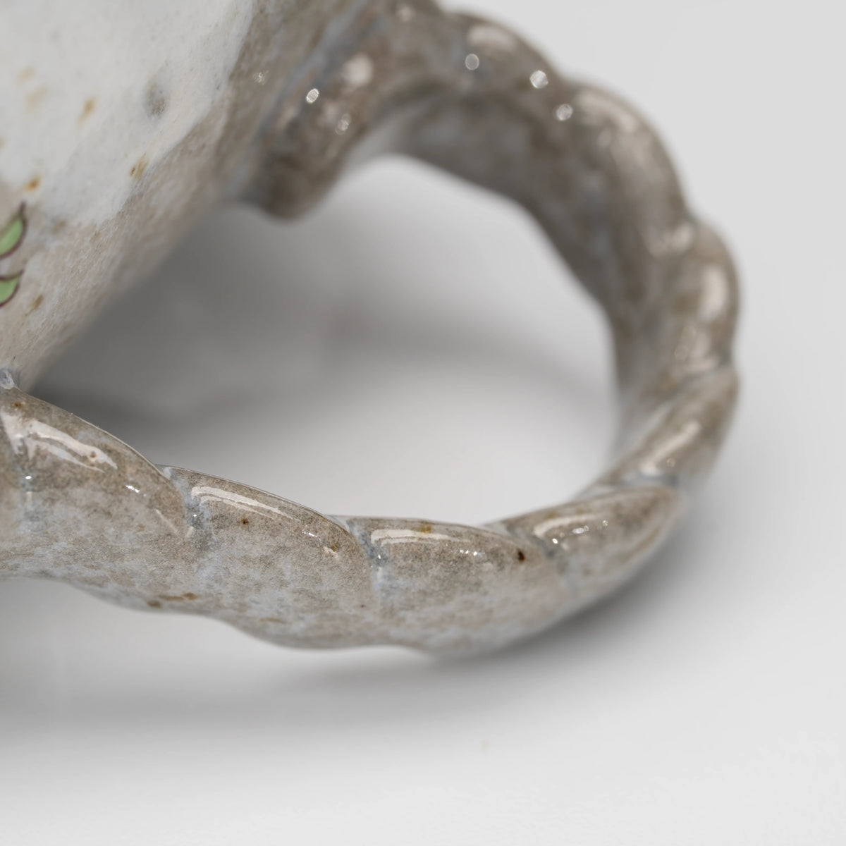 Kingfisher mug, handle detail.