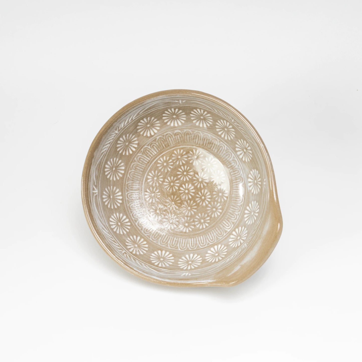 Ginpo Hanamishima Tonsui-Schale | japanische Beistellschale für Tontopf, 13 cm