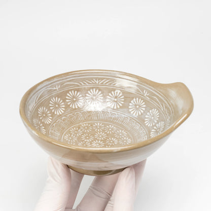 Ginpo Hanamishima Tonsui-Schale | japanische Beistellschale für Tontopf, 13 cm