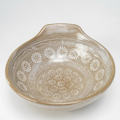 Ginpo Hanamishima Tonsui-Schale | japanische Beistellschale für Tontopf, 13 cm