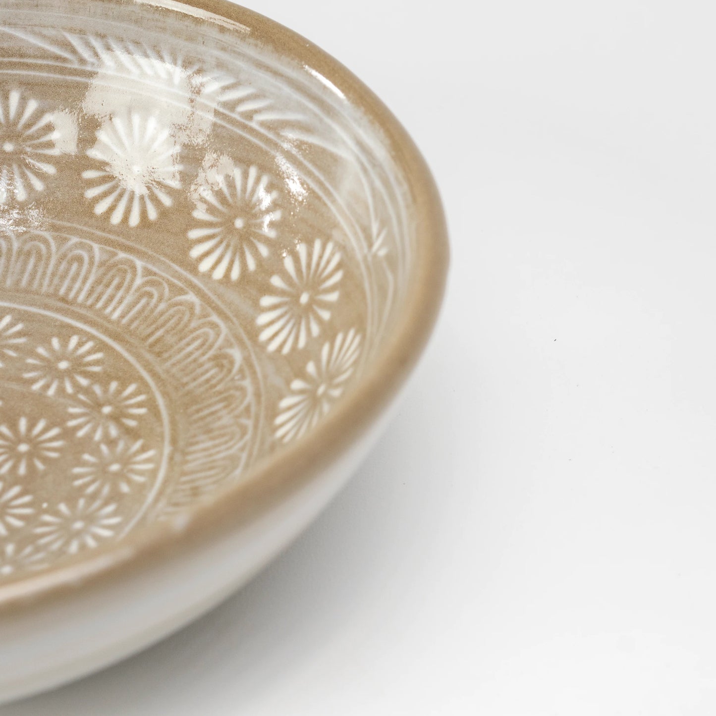 Ginpo Hanamishima Tonsui-Schale | japanische Beistellschale für Tontopf, 13 cm