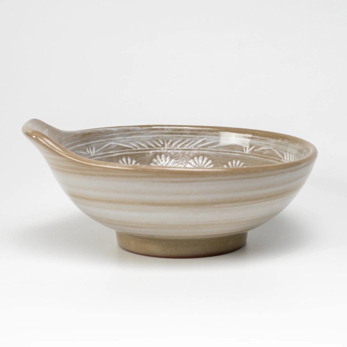 Ginpo Hanamishima Tonsui-Schale | japanische Beistellschale für Tontopf, 13 cm