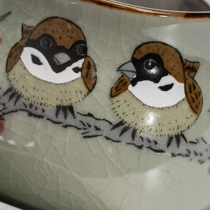 Sparrow teapot, sparrow decoration.
