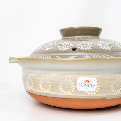 Japanese Donabe | Ginpo Hanamishima Banko Hot Pot, 6-10 Sizes