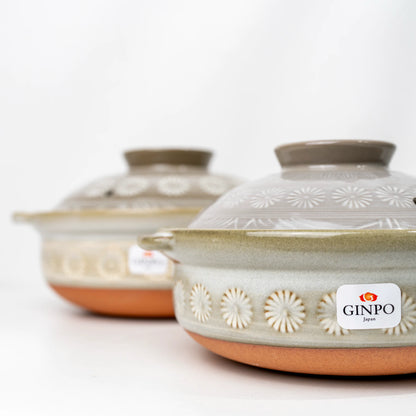 Japanese Donabe | Ginpo Hanamishima Banko Hot Pot, 6-10 Sizes