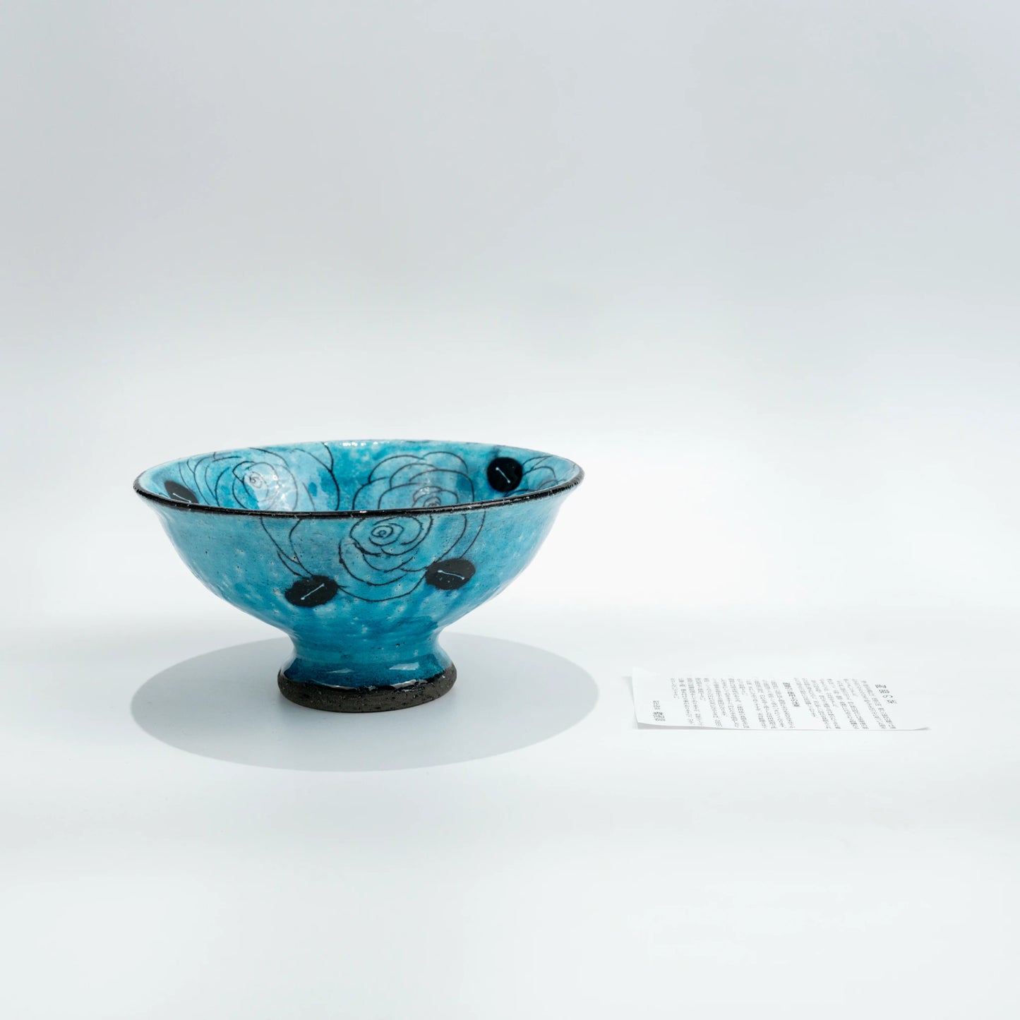 Cuenco de postre de Seto-yaki con rosa tallada Aibana añil de Setsugekka, 14,5 cm (vista 7)