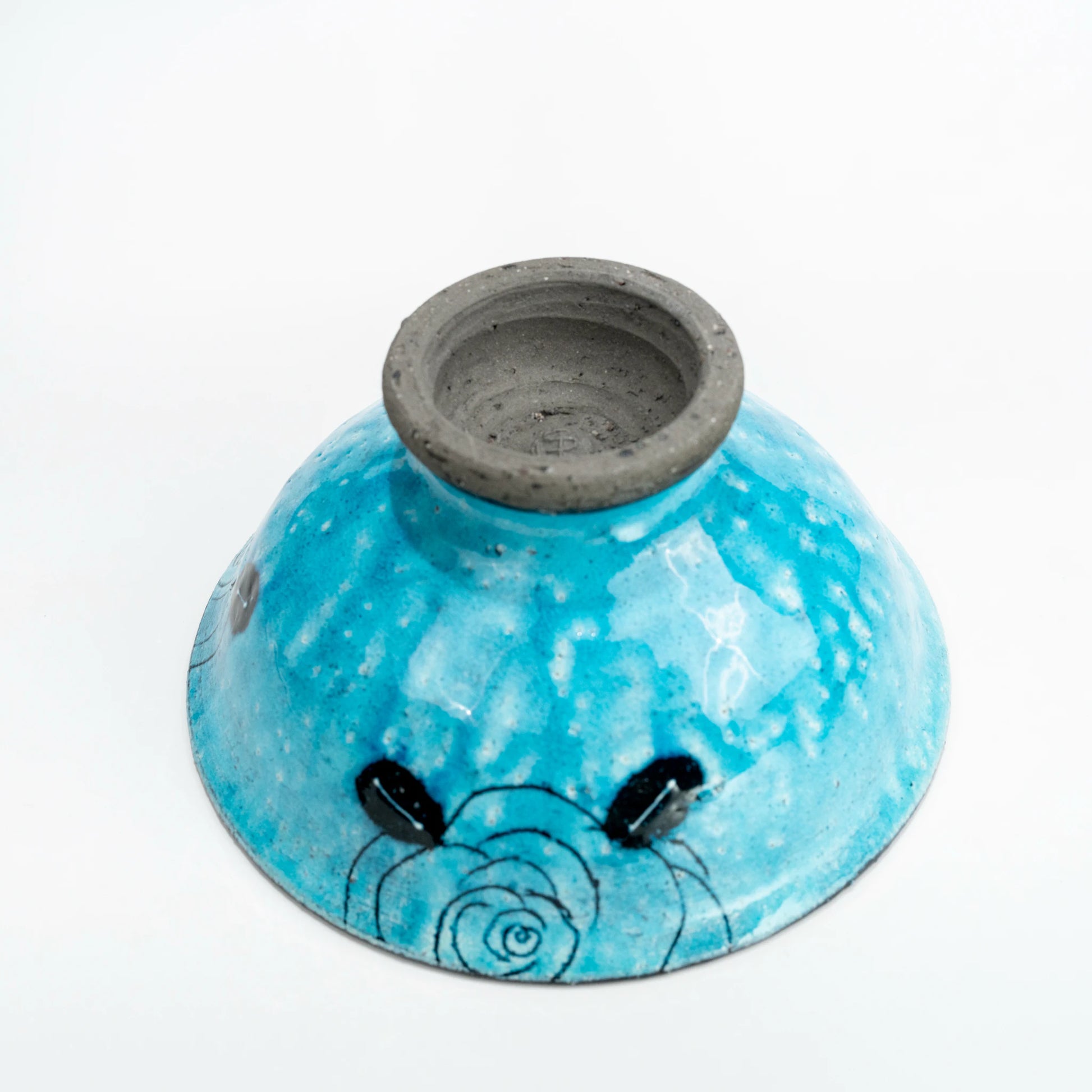 Cuenco de postre de Seto-yaki con rosa tallada Aibana añil de Setsugekka, 14,5 cm (vista 9)