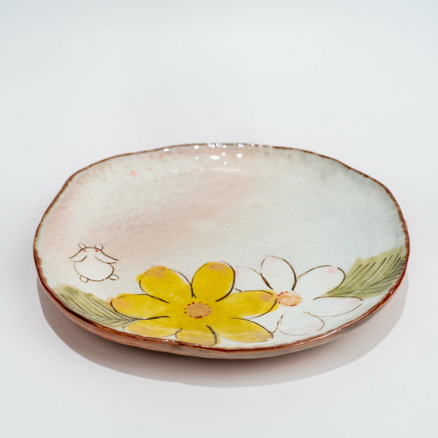 Seto-Yaki Cup & Saucer Set — Hand-Painted Floral Tripod Coffee Cup 11.6cm
