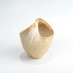 Shigaraki Hechimon Blumenvase — handgefertigte Steinzeug-Ikebana-Vase, 11 cm