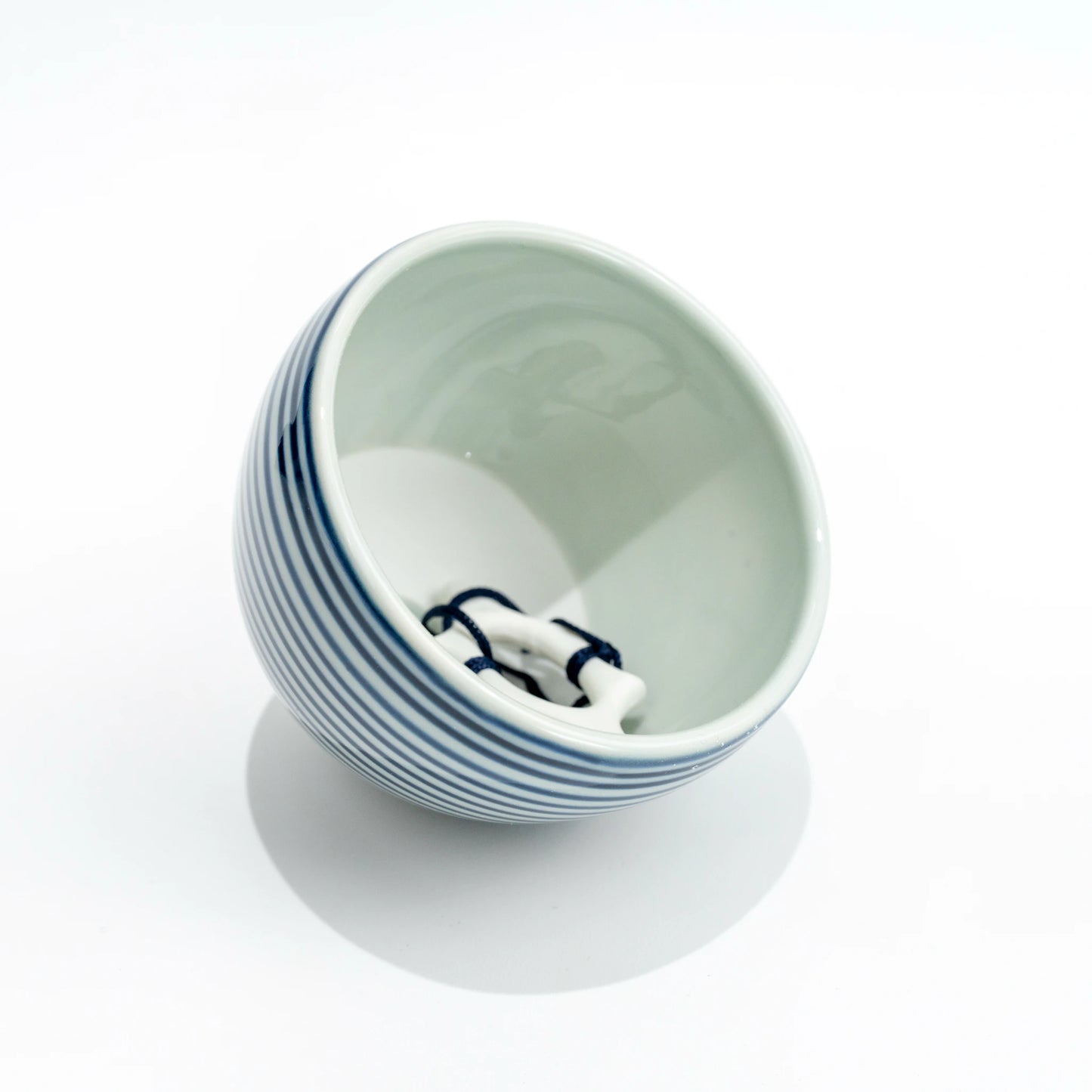 Top view inside Arita ceramic wind chime bell