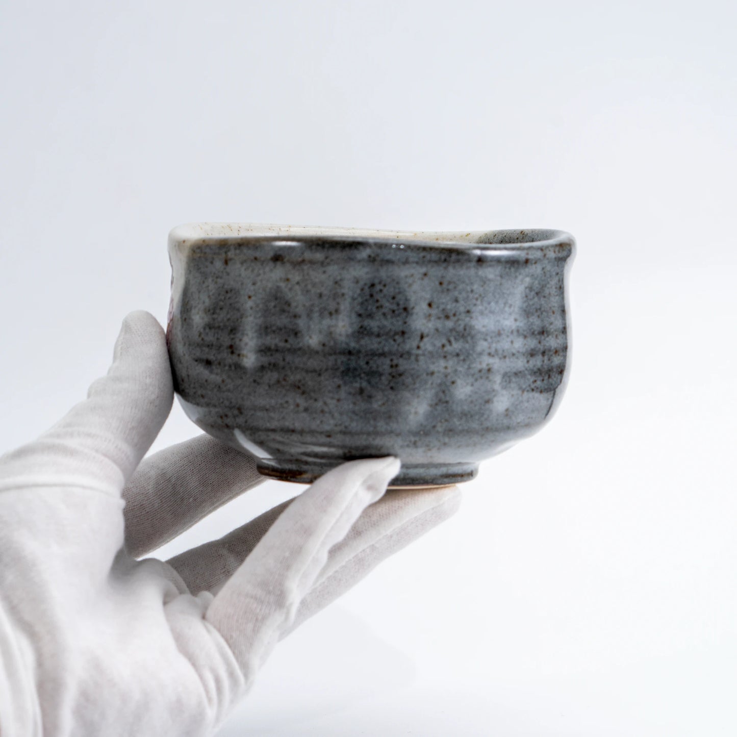 Kutani Hand-Painted Matcha Chawan by Iroe Yu Workshop — Hana Floral Wabi-Sabi Stoneware Bowl