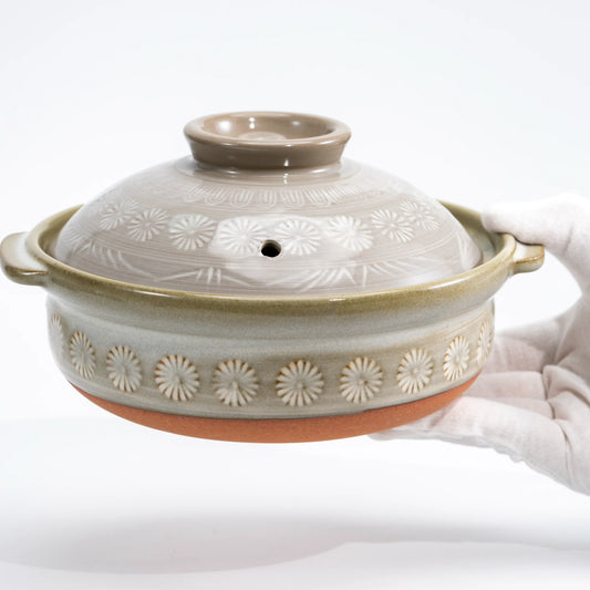 Japanese Donabe | Ginpo Hanamishima Banko Hot Pot, 6-10 Sizes