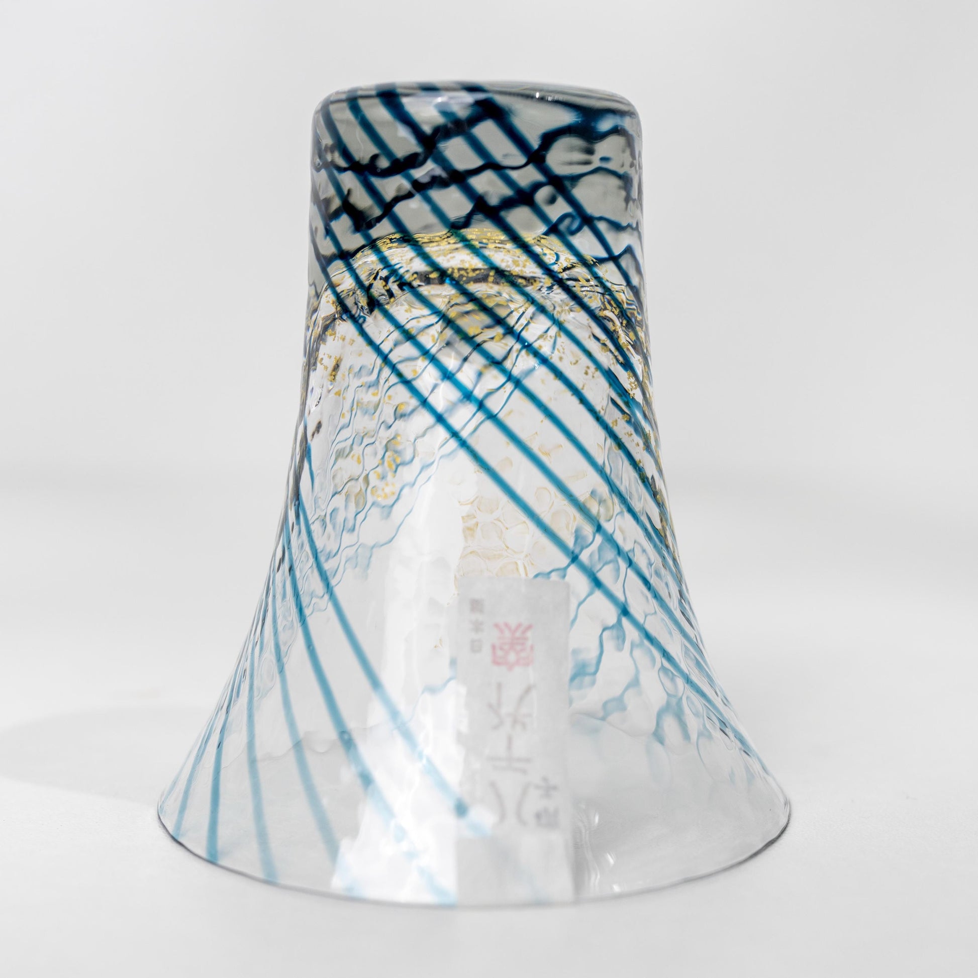 Side profile of Japanese crystal glass sake cup