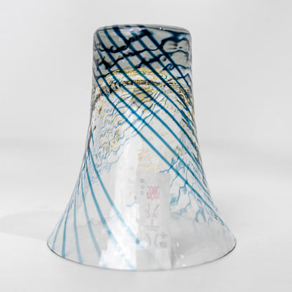 Side profile of Japanese crystal glass sake cup