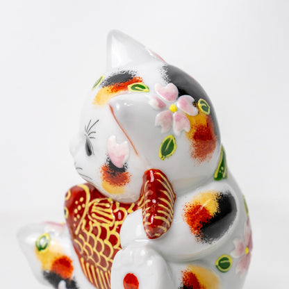 Back view of Kutani Tai Maneki Neko figurine
