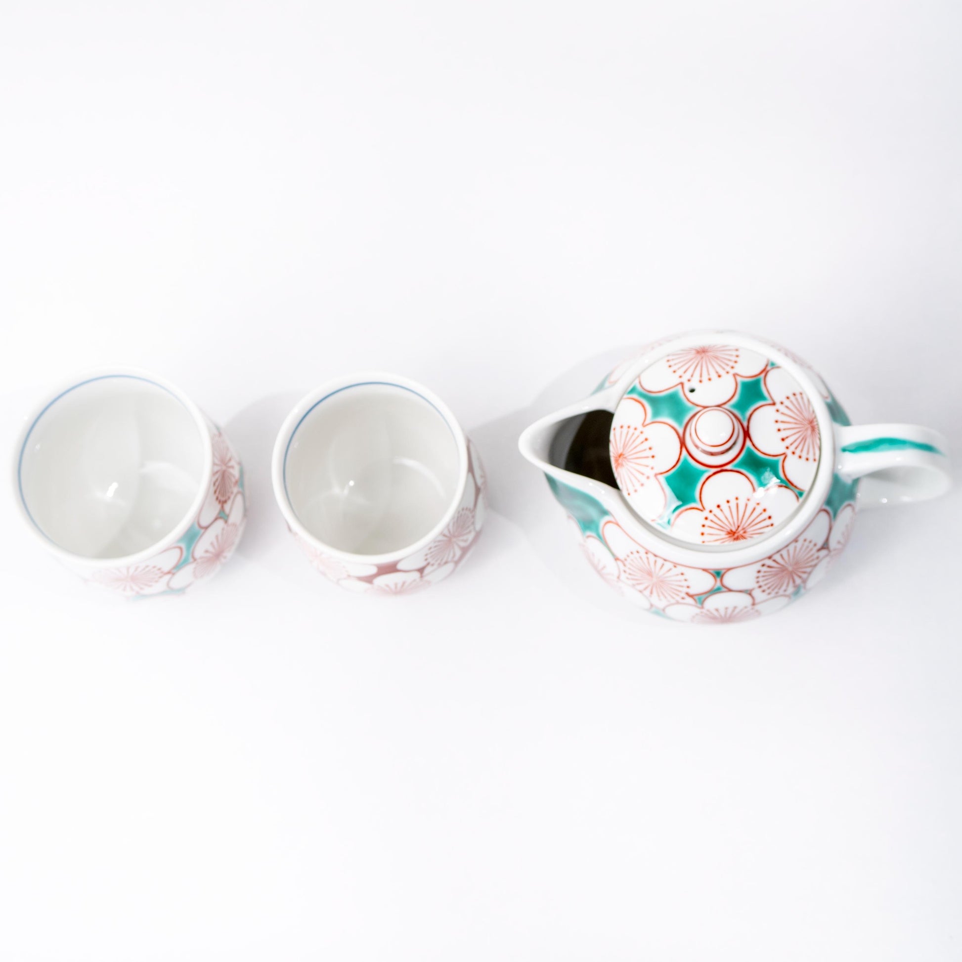 Top view of the large yunomi cup in Kutani porcelain
