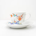 Arita Kakiemon-Style Coffee Cup & Saucer, Ume Kachō Plum Blossom & Bird, 190 ml