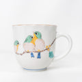 Kutani Mejiro Bird Mug | Seikō Kiln, Three Birds Branch, 300 ml