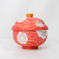 Arita Red Floral Lidded Bowl, 330 ml