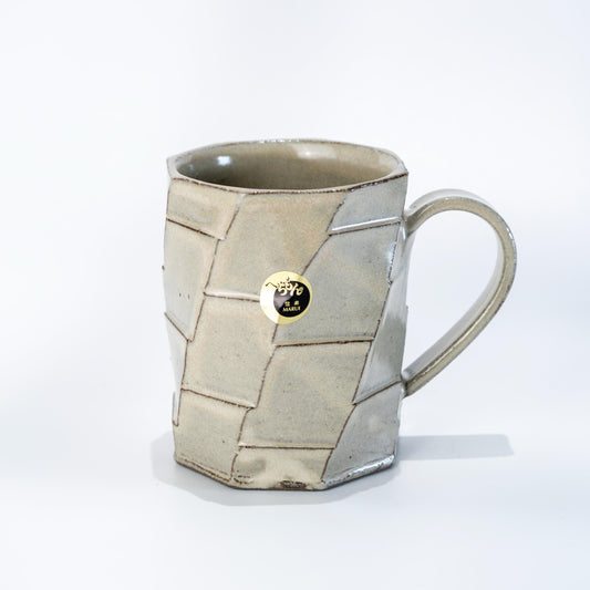 Shigaraki greige coffee mug in handmade Japanese stoneware