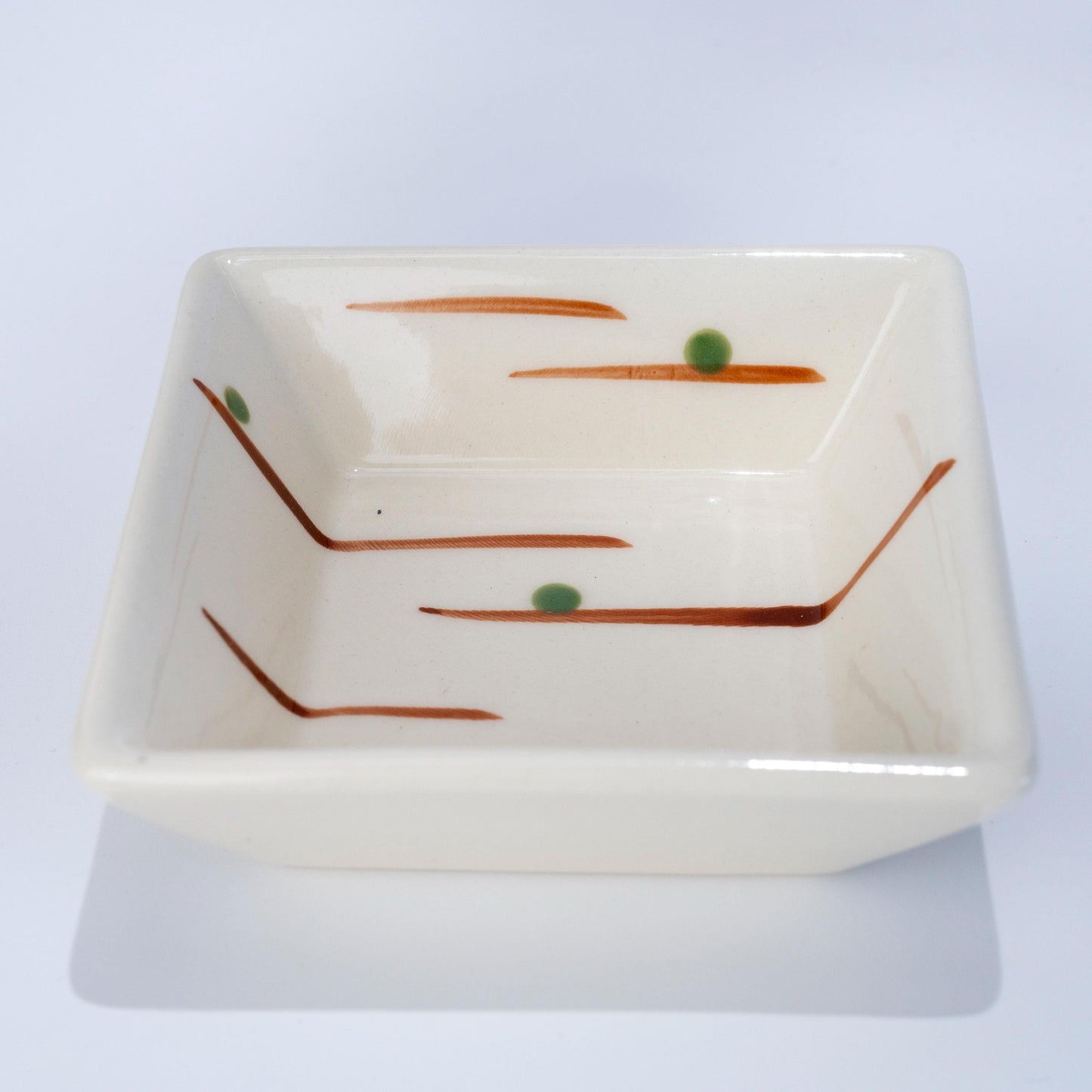 Beige square porcelain dish from the Awasaka dish set
