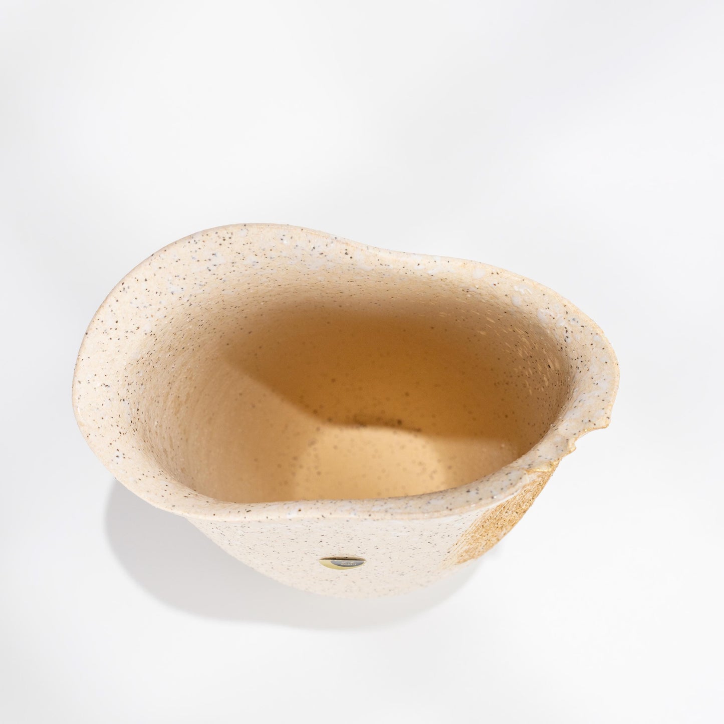 Close-up of white stoneware texture on Shigaraki vase