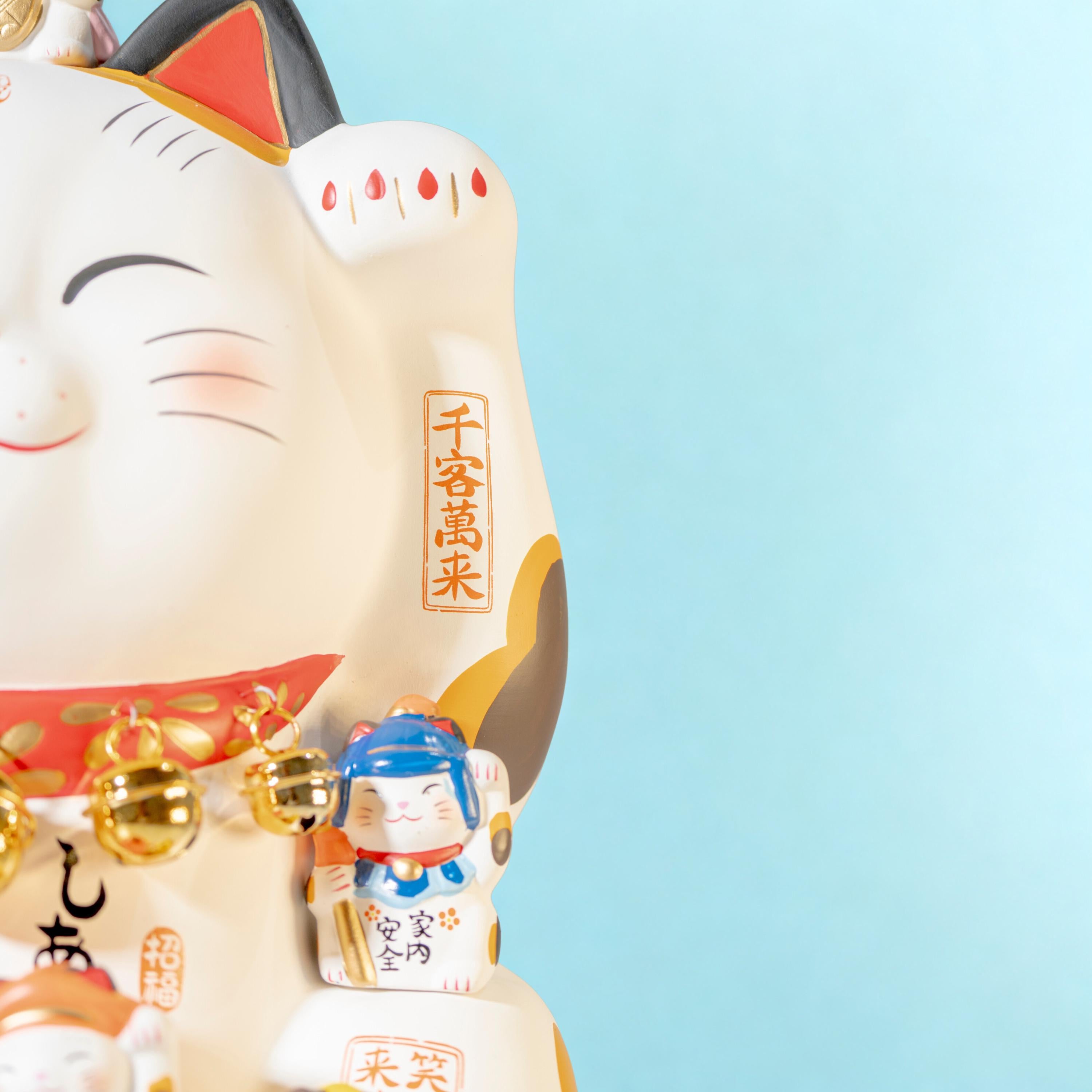 Yakushi Kiln Double-Paw Maneki Neko | Seven Lucky Gods, 25.5 cm