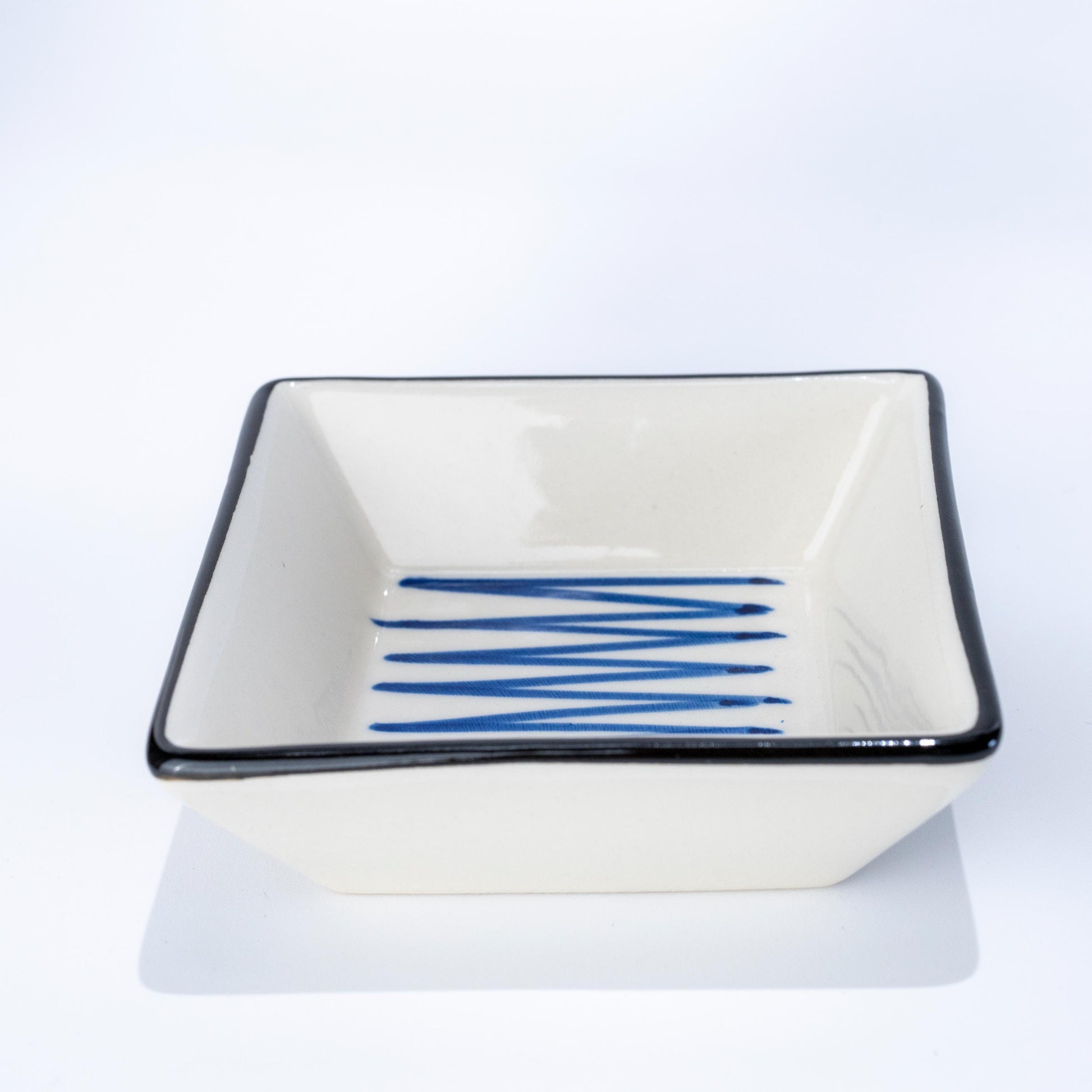 Blue square porcelain dish from the Japanese porcelain dish set