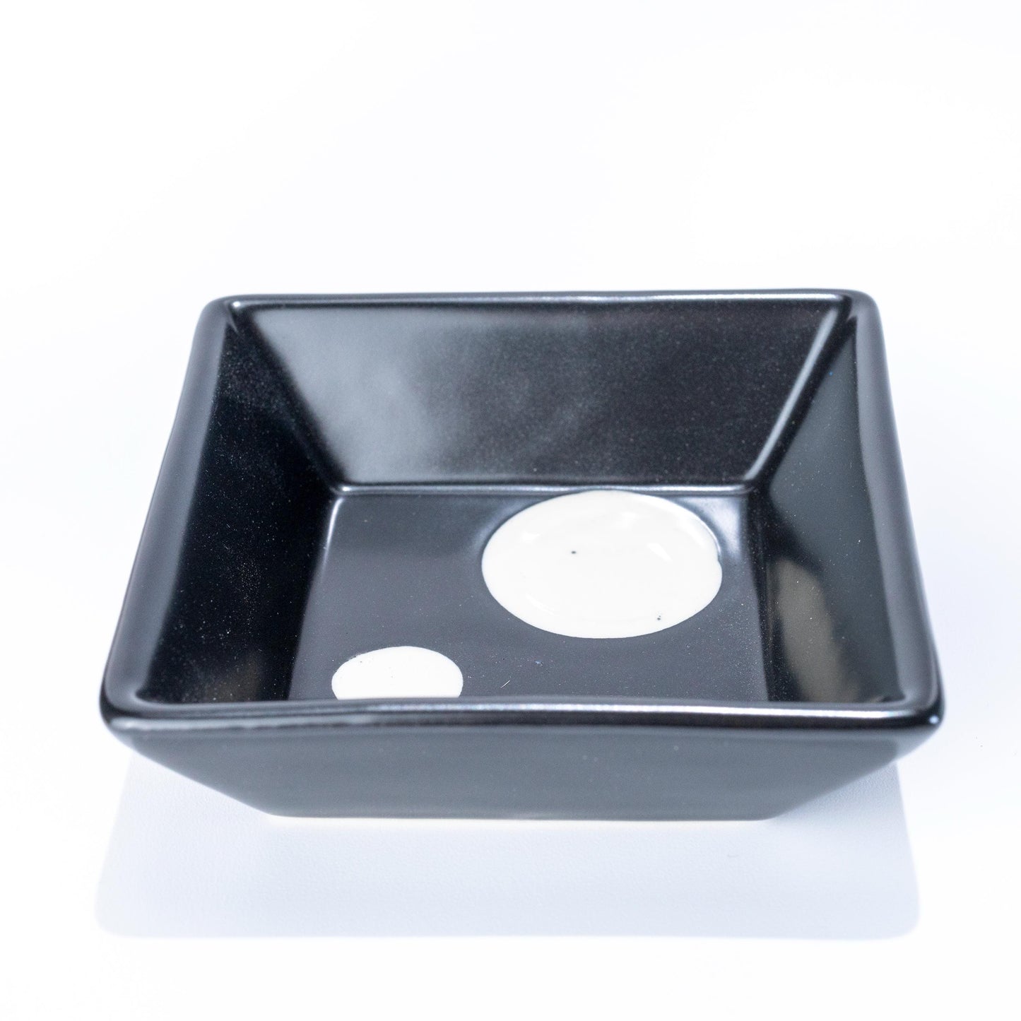 Dark square porcelain dish from the Japanese small dish set