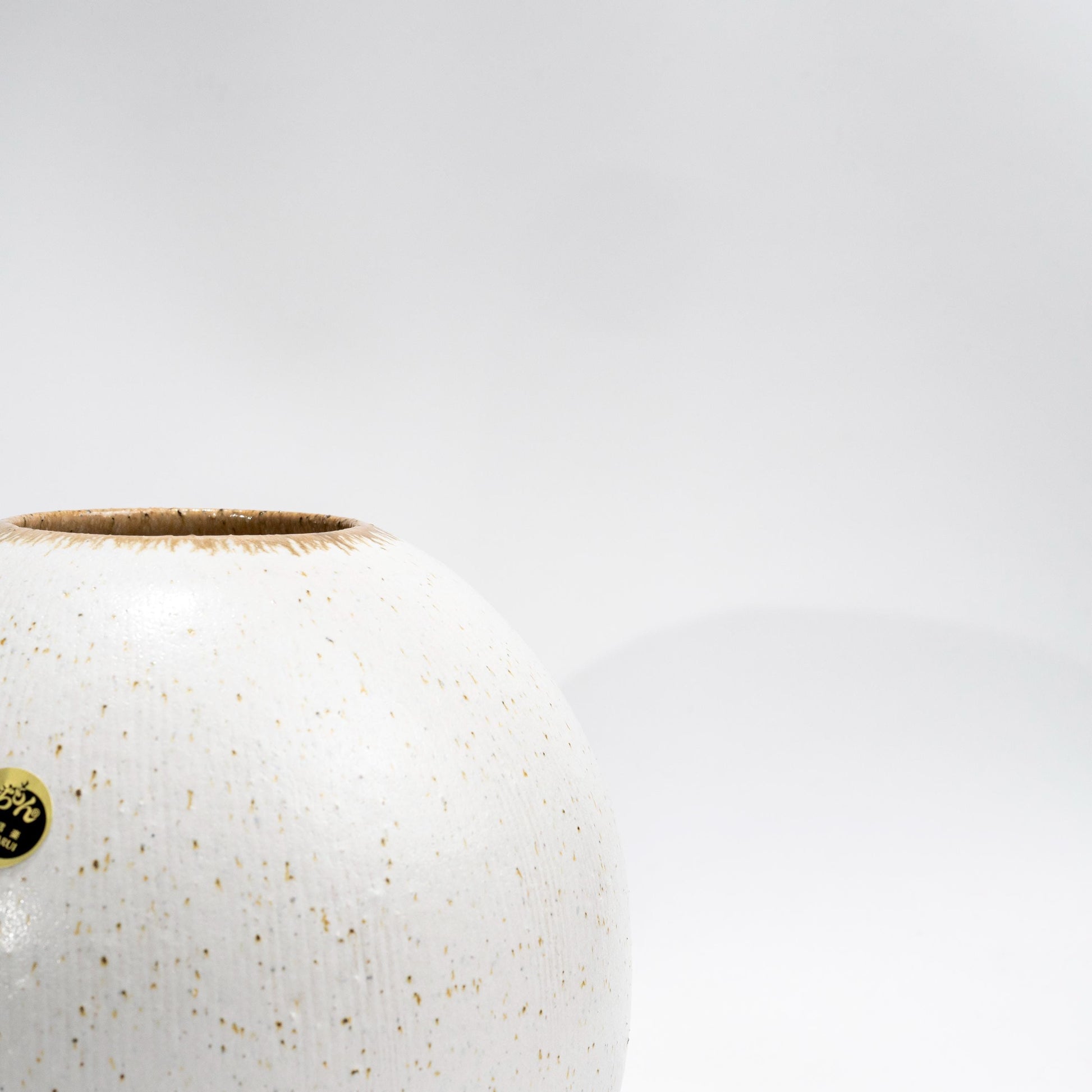 Shigaraki Ware Turquoise Ikebana Vase, Handmade Japanese Stoneware Round Flower Vase, Turquoise Glaze Decorative Vase, Made i