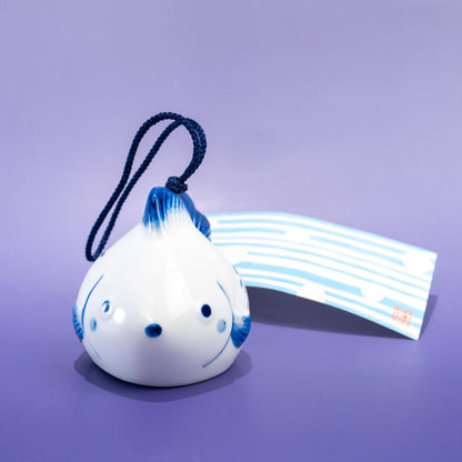 Angled view of goldfish furin wind bell