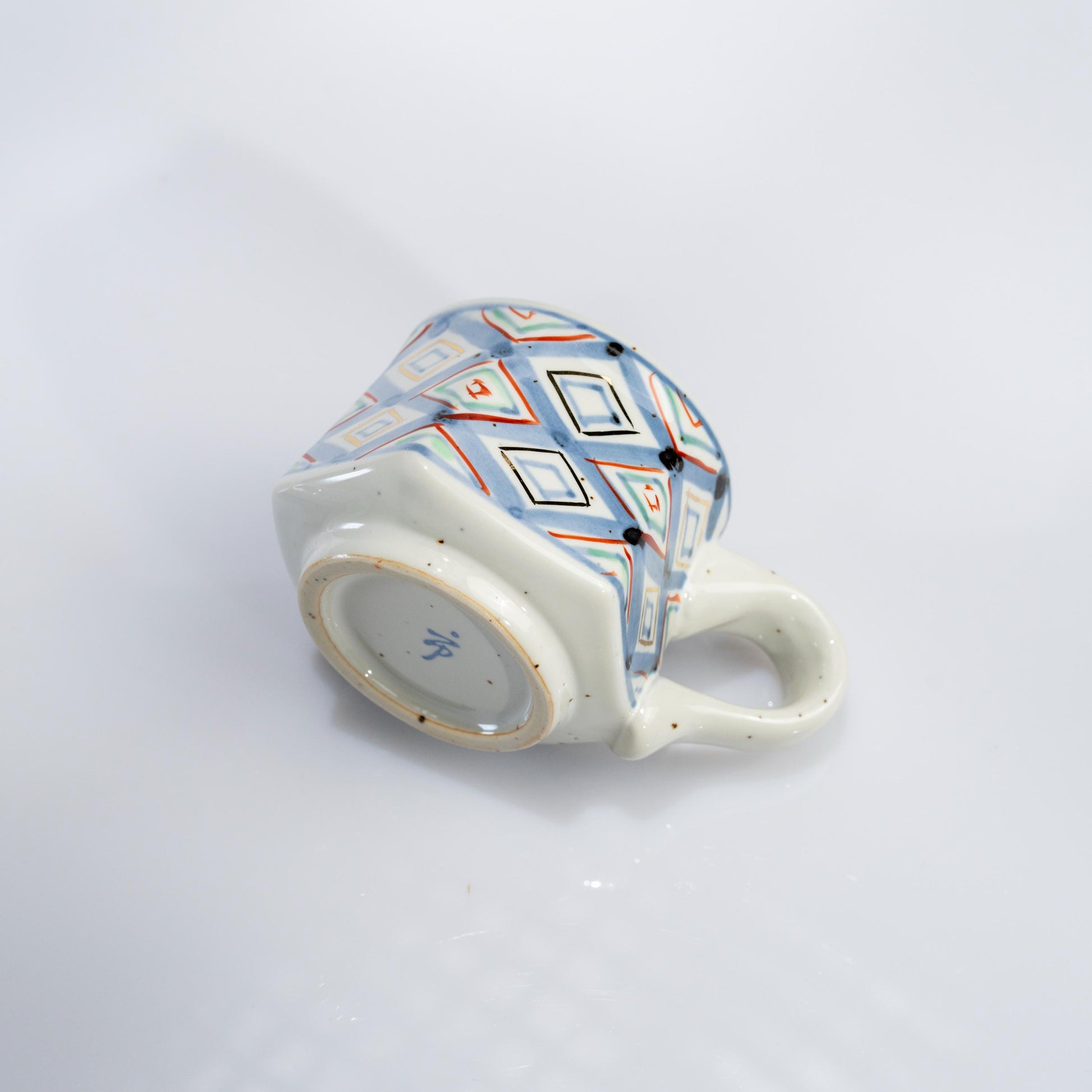 Angled view of Arita hexagon espresso cup