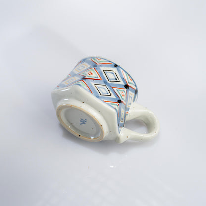 Angled view of Arita hexagon espresso cup
