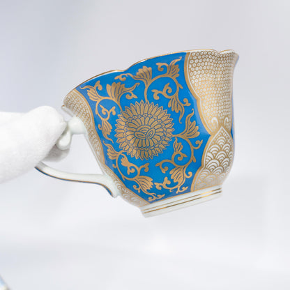 Underside of Arita porcelain saucer showing base and foot ring