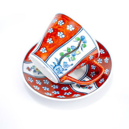 Underside of cup showing porcelain base and mark