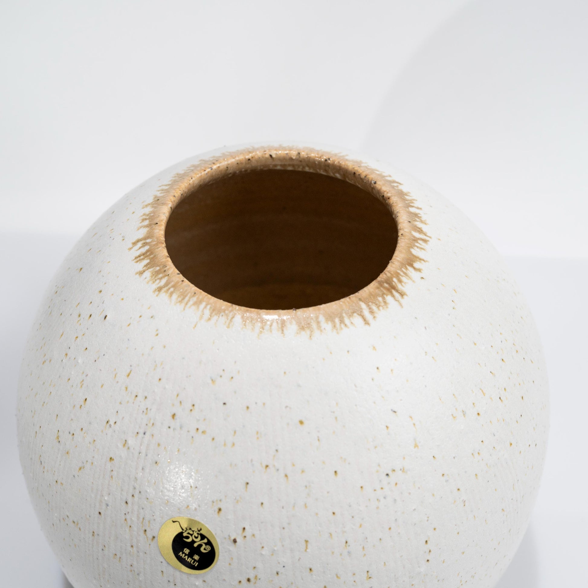Shigaraki Ware Turquoise Ikebana Vase, Handmade Japanese Stoneware Round Flower Vase, Turquoise Glaze Decorative Vase, Made i